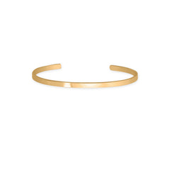14 Karat Gold Plated 3.2mm Smooth Cuff Bracelet