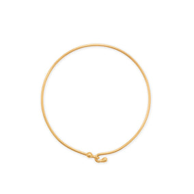 14 Karat Gold Plated Wire Hook Bangle with Bead Ends
