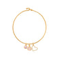 14 Karat Gold Plated Wire Hook Bangle with Bead Ends