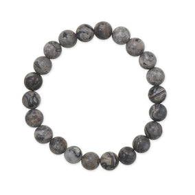8mm Round Earth Jasper Stretch Bracelet