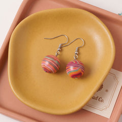 Round Calsilica Drop Earrings