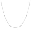 16" + 2" Rhodium Plated Bezel Set CZ Necklace
