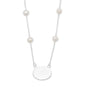 16" ID Tag Necklace with White Cultured Freshwater Pearl
