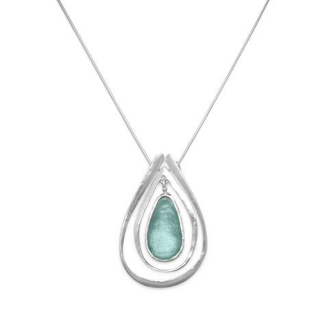 18" Ancient Roman Glass and Cutout Design Necklace