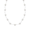 16"+2" Extension Wave Design Necklace with Cultured Freshwater Pearls