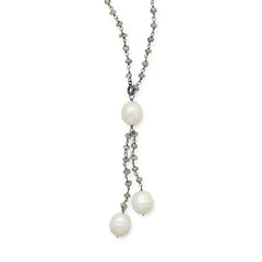 Labradorite Necklace with Cultured Freshwater Pearl Drop