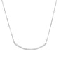 18" + 2" Rhodium Plated Curved CZ Bar Necklace