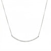 18" + 2" Rhodium Plated Curved CZ Bar Necklace