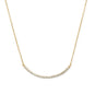 18" + 2" 14 Karat Gold Plated Curved CZ Bar Necklace