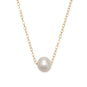 16" + 2" Gold Filled Floating Cultured Freshwater Pearl Necklace