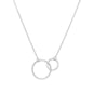 16" + 2" Rhodium Plated Circle Link Necklace