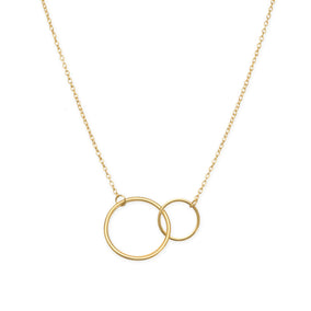 16" + 2" 14 Karat Gold Plated Circle Link Necklace