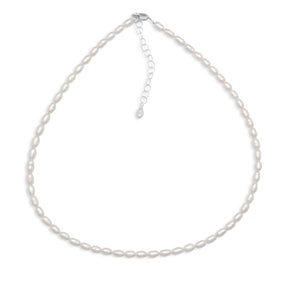 13" + 2" Cultured Freshwater Rice Pearl Necklace