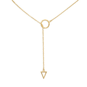 24" 14 Karat Gold Plated Multishape Lariat Necklace