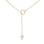 24" 14 Karat Gold Plated Multishape Lariat Necklace