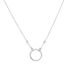 Polished Circle and Bar Drop Necklace