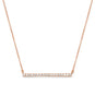 14 Karat Rose Gold Plated CZ Bar Necklace