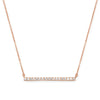 14 Karat Rose Gold Plated CZ Bar Necklace