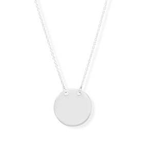 Polished Round Engravable Disk Necklace