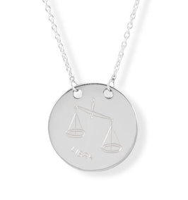 Polished Round Engravable Disk Necklace