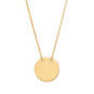 14 Karat Gold Plated Polished Round Engravable Disk Necklace