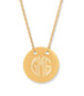 14 Karat Gold Plated Polished Round Engravable Disk Necklace