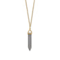14 Karat Gold Plated Spike Pencil Cut Gray Moonstone Necklace