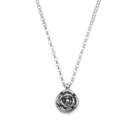 Reversible Ancient Roman Glass and Flower Design Necklace
