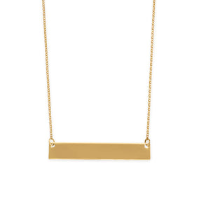 14 Karat Gold Plated Engravable Bar Necklace