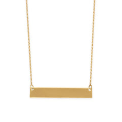14 Karat Gold Plated Engravable Bar Necklace