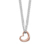 Two Tone Double Strand Open Heart Necklace