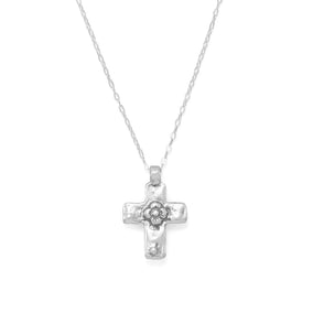 Reversible Cross Charm with Cultured Freshwater Pearl Necklace