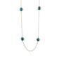 14 Karat Gold Plated Turquoise Stone Endless Necklace