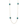 14 Karat Gold Plated Turquoise Stone Endless Necklace