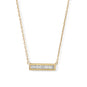 14 Karat Gold Plated Mini CZ Bar Necklace