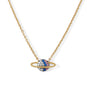 14 Karat Gold Plated Mini CZ Planet Necklace