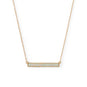 14 Karat Gold Plated Synthetic White Opal Bar Necklace