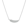 Rhodium Plated Tiny Sideways Feather Necklace