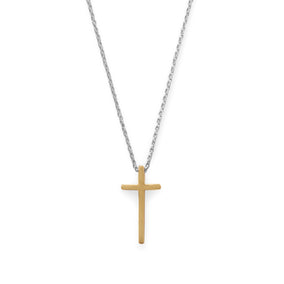 Two Tone Cross Necklace