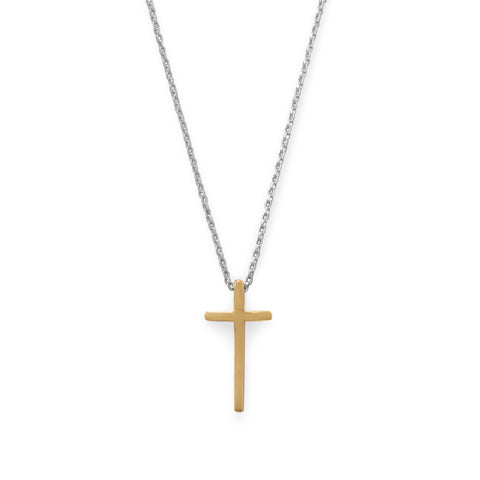 Two Tone Cross Necklace