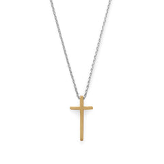 Two Tone Cross Necklace