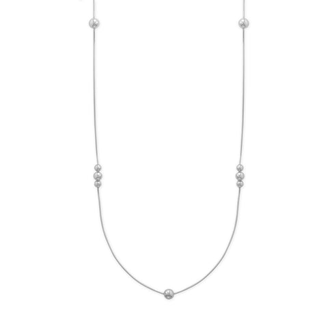 34" Snake Chain with Beads Necklace