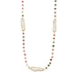 24"  14 Karat Gold Plated Tourmaline and Cultured Freshwater Pearl Necklace