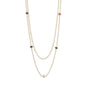 Two Strand 14 Karat Gold Plated Tourmaline Necklace