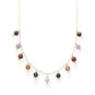 14 Karat Gold Plated Multi Stone Charm Necklace