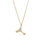 14 Karat Gold Plated CZ Martini Charm Necklace