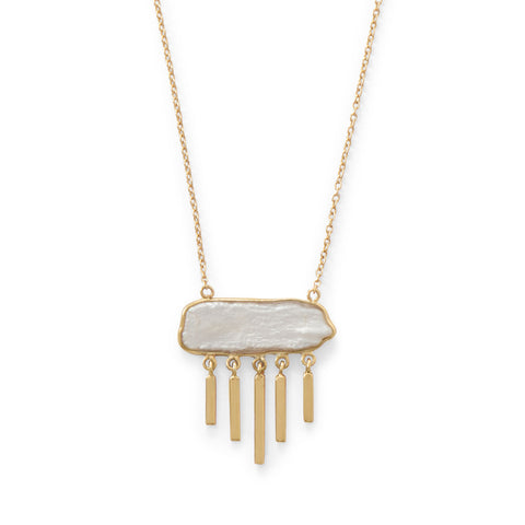 14 Karat Gold Plated Cultured Freshwater Pearl Necklace