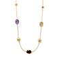 24" 14 Karat Gold Plate Multi Stone Necklace