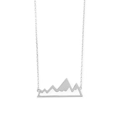 Peak of Fashion! Rhodium Plated Mountain Range Necklace