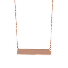 14 Karat Rose Gold Engravable Bar Necklace